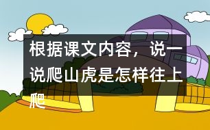 根據(jù)課文內(nèi)容，說一說爬山虎是怎樣往上爬的。