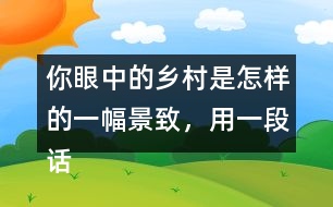 你眼中的鄉(xiāng)村是怎樣的一幅景致，用一段話寫下來