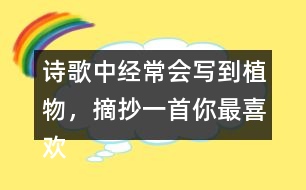 詩歌中經常會寫到植物，摘抄一首你最喜歡的與植物有關的詩句