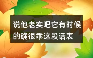 說(shuō)他老實(shí)吧,它有時(shí)候的確很乖這段話表達(dá)特點(diǎn)