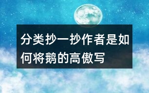 分類抄一抄作者是如何將鵝的“高傲”寫(xiě)清楚的