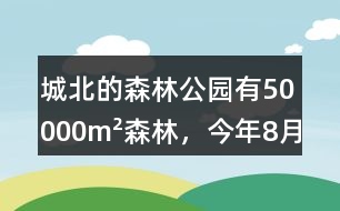 城北的森林公園有50000m2森林，今年8月份這片森林一共吸收了多少二氧化碳?