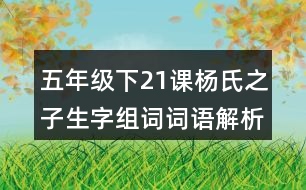 五年級下21課楊氏之子生字組詞詞語解析