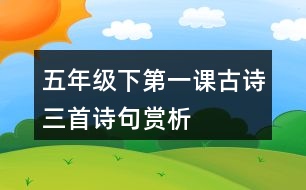 五年級(jí)下第一課古詩(shī)三首詩(shī)句賞析