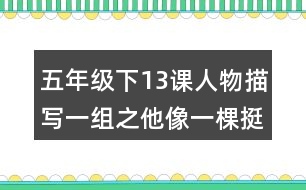 五年級下13課人物描寫一組之他像一棵挺脫的樹重難點(diǎn)復(fù)習(xí)筆記