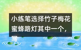 小練筆：選擇竹子梅花蜜蜂路燈其中一個，寫一段話