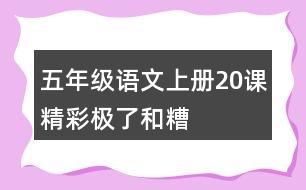 五年級語文上冊20課“精彩極了”和“糟糕透了”好詞好句摘抄