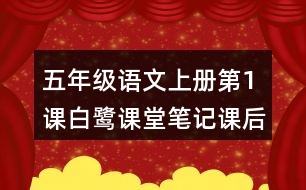 五年級語文上冊第1課白鷺課堂筆記課后生字組詞