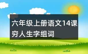 六年級上冊語文14課窮人生字組詞