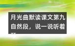 月光曲默讀課文第九自然段，說一說聽著琴聲，皮鞋匠兄妹好像看到了什么，再談?wù)勛x后的體會和感受。