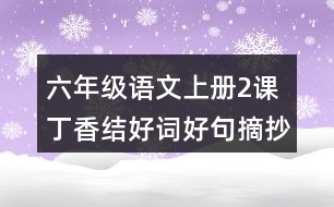 六年級(jí)語(yǔ)文上冊(cè)2課丁香結(jié)好詞好句摘抄