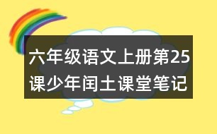 六年級語文上冊第25課少年閏土課堂筆記常見多音字