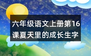 六年級語文上冊第16課夏天里的成長生字組詞及拼音