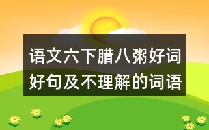 語文六下臘八粥好詞好句及不理解的詞語