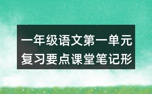 一年級語文第一單元復(fù)習(xí)要點(diǎn)課堂筆記形近字