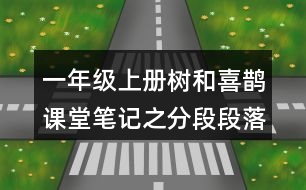 一年級(jí)上冊(cè)樹和喜鵲課堂筆記之分段段落大意