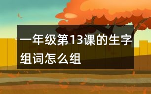 一年級(jí)第13課的生字組詞怎么組