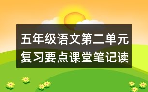 五年級語文第二單元復(fù)習(xí)要點(diǎn)課堂筆記讀寫提示