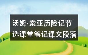 湯姆·索亞歷險(xiǎn)記節(jié)選課堂筆記課文段落大綱概要