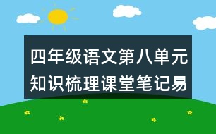 四年級(jí)語文第八單元知識(shí)梳理課堂筆記易錯(cuò)字詞