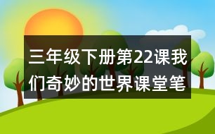 三年級下冊第22課我們奇妙的世界課堂筆記之段落劃分及大意