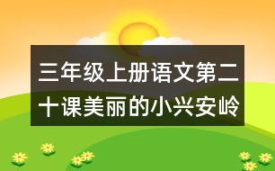 三年級上冊語文第二十課美麗的小興安嶺生字組詞