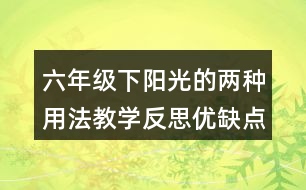 六年級下陽光的兩種用法教學反思優(yōu)缺點