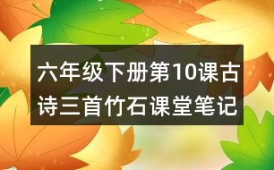 六年級(jí)下冊(cè)第10課古詩三首竹石課堂筆記之詩句賞析