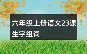 六年級上冊語文23課生字組詞