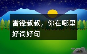 雷鋒叔叔，你在哪里好詞好句