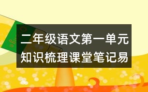 二年級語文第一單元知識梳理課堂筆記易錯(cuò)字詞