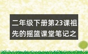 二年級(jí)下冊(cè)第23課祖先的搖籃課堂筆記之重難點(diǎn)歸納