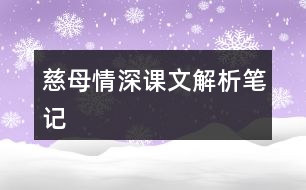 慈母情深課文解析筆記