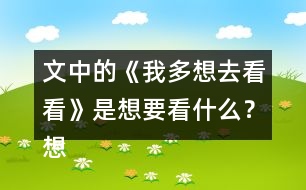 文中的《我多想去看看》是想要看什么？想去做什么？