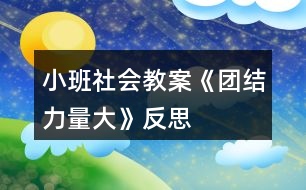 小班社會(huì)教案《團(tuán)結(jié)力量大》反思