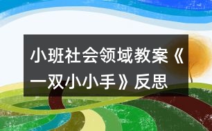 小班社會(huì)領(lǐng)域教案《一雙小小手》反思