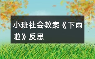 小班社會教案《下雨啦》反思