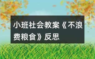 小班社會(huì)教案《不浪費(fèi)糧食》反思