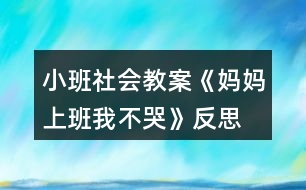 小班社會教案《媽媽上班我不哭》反思