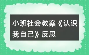 小班社會教案《認識我自己》反思