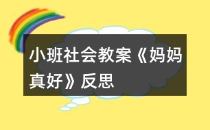 小班社會(huì)教案《媽媽真好》反思