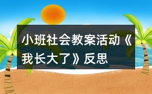 小班社會(huì)教案活動(dòng)《我長(zhǎng)大了》反思