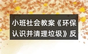 小班社會教案《環(huán)保認(rèn)識并清理垃圾》反思