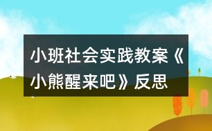 小班社會實(shí)踐教案《小熊醒來吧》反思