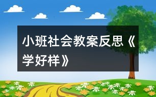 小班社會教案反思《學(xué)好樣》