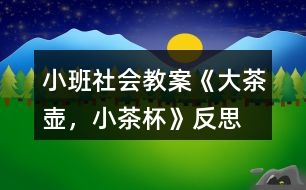 小班社會(huì)教案《大茶壺，小茶杯》反思