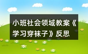 小班社會領域教案《學習穿襪子》反思