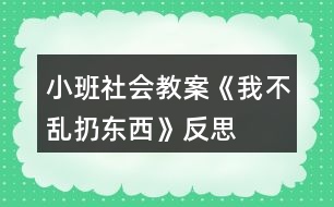 小班社會教案《我不亂扔東西》反思