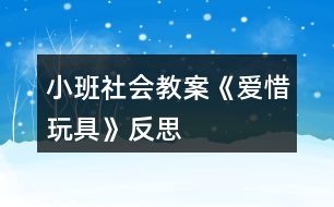 小班社會(huì)教案《愛(ài)惜玩具》反思