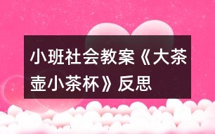 小班社會教案《大茶壺、小茶杯》反思